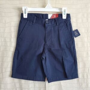 Izod Youth Navy Blue Natural Stretch Flat Front Shorts Size 7 Regular NEW